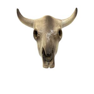 Steer Bull Skull With Horns Decorative Ceramic Vintage Southwestern Decor Retro